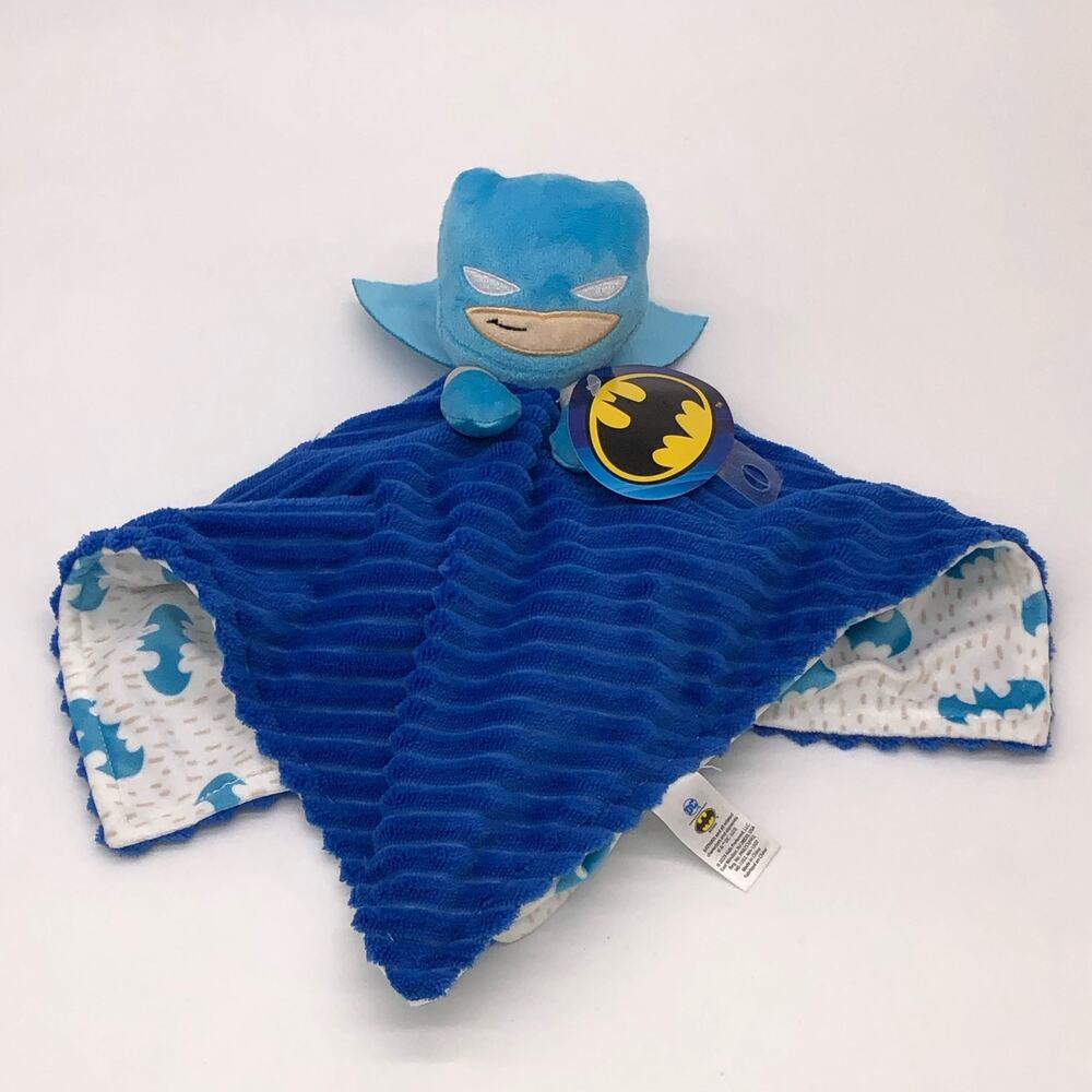 Blue Batman Baby Security Blanket Lovey Plush Toy Kids Preferred NEW